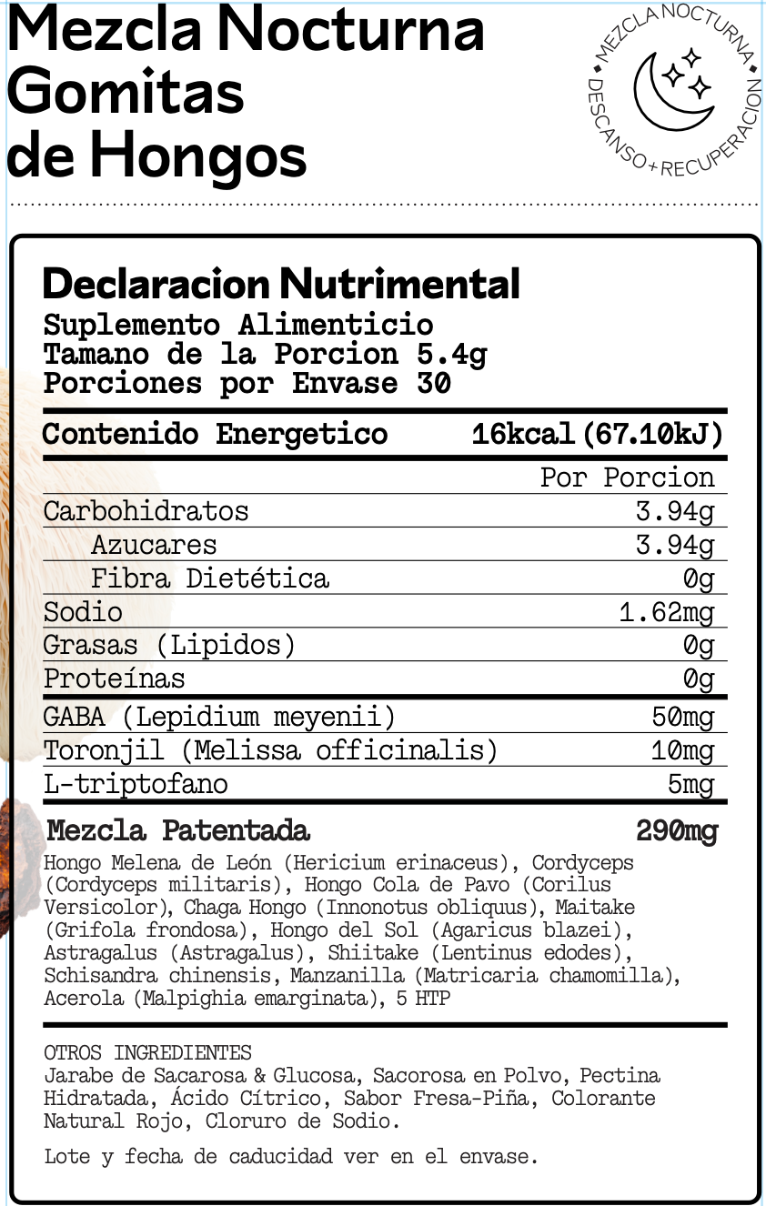 Gomitas Adaptógenas de Hongos – Noche